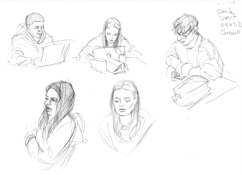 Students sketch